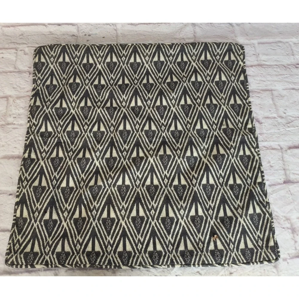 Pottery Barn Mitzi Print Standard Pillow Sham Charcoal 20x20 linen cotton blend